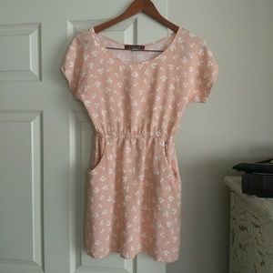 Peach + White Cherry Summer Dress